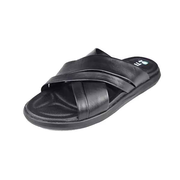 SANADLE HOMME S1616 Noir CUIR  .......... sandale médicale femme confortable Maroc